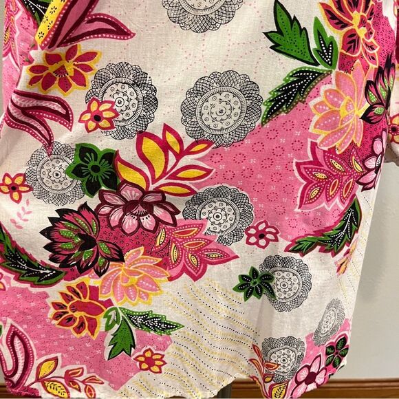 Floral beaded long sleeve V-Neck Dress size large - Picture 8 of 13